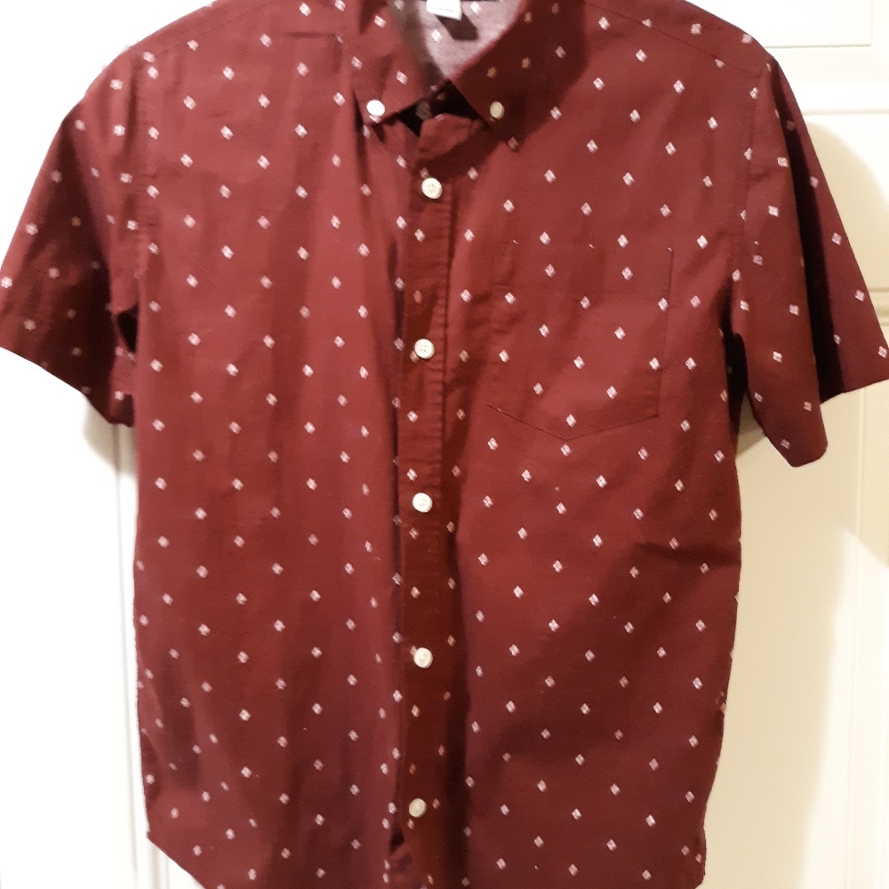 Old Nay maroon button down blouse,short sleeve xl